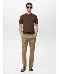 Mango - Cotton Fine-Knit T-Shirt - Lyst
