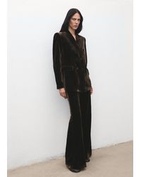 Mango - Pantaloni Completo Velluto Cioccolato - Lyst