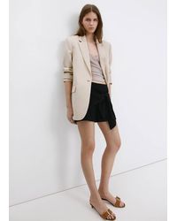 Mango - Straight Shorts With Tie Detail - Lyst