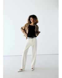 Mango - Boat-Neck Fitted T-Shirt - Lyst