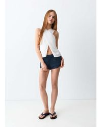 MANGO TEEN - Crochet Shorts With Ruffles - Lyst