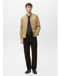 Mango - Suede-Effect Biker Jacket - Lyst