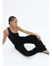 Mango - Asymmetric Openwork Knit Top - Lyst