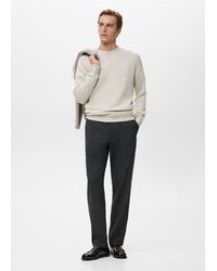 Mango - Ribbed-Neck Wool-Blend Sweater - Lyst