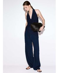 Mango - Denim Pants With Bow Belt - Lyst
