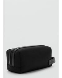 Mango - Toiletry Bag With Leather Detail - Lyst