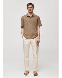 Mango - 100% Cotton Slim-fit Polo Shirt Medium - Lyst