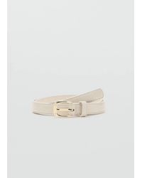 Mango - Thin Faux Crocodile Leather Belt - Lyst