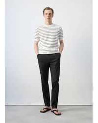 Mango - 100% Cotton Striped Jersey T-Shirt - Lyst