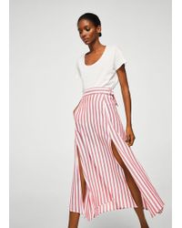 mango red maxi skirt