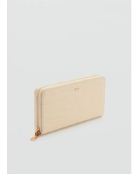 Mango - Large Croc-Effect Wallet - Lyst
