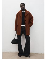 Mango - Wool-Blend Coat With Button Fastening - Lyst