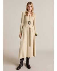 Mango - Combined Woven Dress With Belt - Lyst