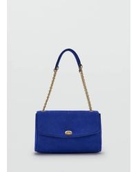 Mango - Small Leather Chain Shoulder Bag - Lyst