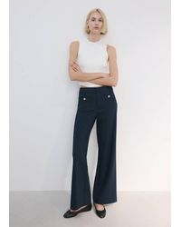Mango - Straight Trousers With Jewel Buttons - Lyst