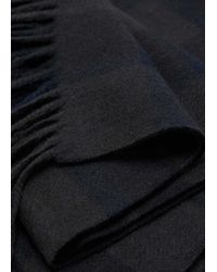 Mango - Sciarpa Quadri Scozzesi Frange Grigio - Lyst