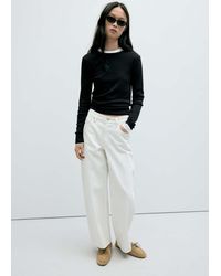 Mango - Fitted Cotton T-Shirt - Lyst