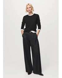 Mango - Fine-Knit Crew-Neck Sweater - Lyst