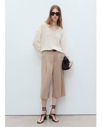 Mango - V-Neck Knit Sweater - Lyst
