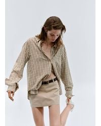 Mango - Gingham Check Cotton Skirt - Lyst