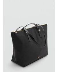 Mango - Nylon Shopper Bag - Lyst