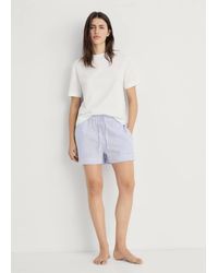 Mango - Two-Piece Striped Seersucker Pyjama Shorts - Lyst