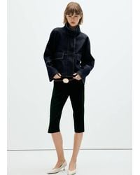 Mango - Funnel Neck Denim Jacket - Lyst
