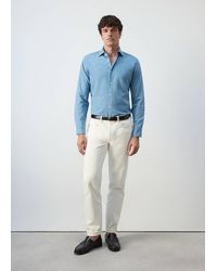 Mango - 100% Cotton Chambray Shirt - Lyst