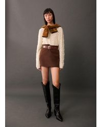 Mango - Openwork Cable-Knit Sweater - Lyst
