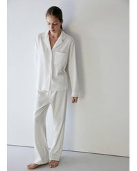 Mango - Stretch Cotton Pyjama Shirt - Lyst