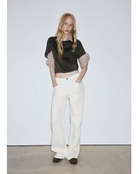 Mango - Danila High-Waisted Wide Leg Jeans - Lyst
