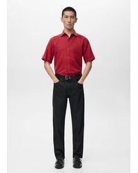 Mango - Short Sleeved Cotton Shirt - Lyst