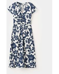 eliza j embroidered dress Embroidered dress with turn-down neckline – Shaws main image 1