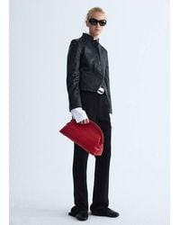 Mango - Leather Clutch Bag - Lyst