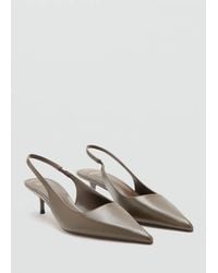 Mango - Pointed-Toe Leather Heeled Shoes - Lyst