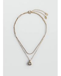 Mango - Collier Double Combiné Or - Lyst