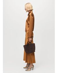 Mango - Midi Satin Skirt - Lyst