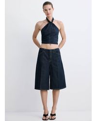 Mango - Halter Neck Denim Top - Lyst