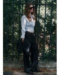Mango - Pleated Cotton Shirt - Lyst