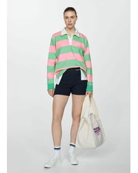 Mango - Polo Shirt 100% Cotton Stripes - Lyst