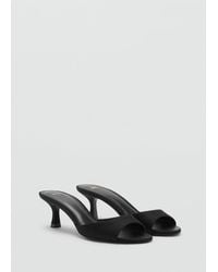 Mango - Sandali Fascia Tacco Kitten Nero - Lyst