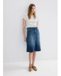 Mango - Striped Cotton T-Shirt - Lyst