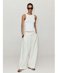 Mango - Ribbed Cotton-Blend Top - Lyst