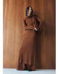 Mango - Knitted Dress With Bell Sleeves - Lyst
