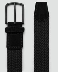 Mango - Braided Elastic Belt Khaki - Lyst