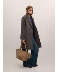 MANGO TEEN - Double-Breasted Wool Coat - Lyst