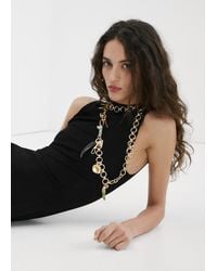 Mango - Collana Maxi Ciondoli Combinati Oro - Lyst