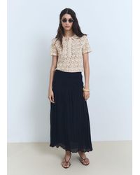 Mango - Short-Sleeved Crochet Sweater - Lyst