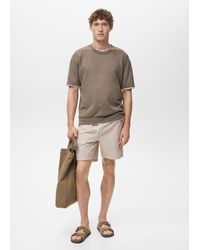 Mango - Maillot De Bain Effet Seersucker Sable - Lyst