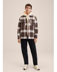 Mango Recycled Cotton Checked Overshirt - Natural